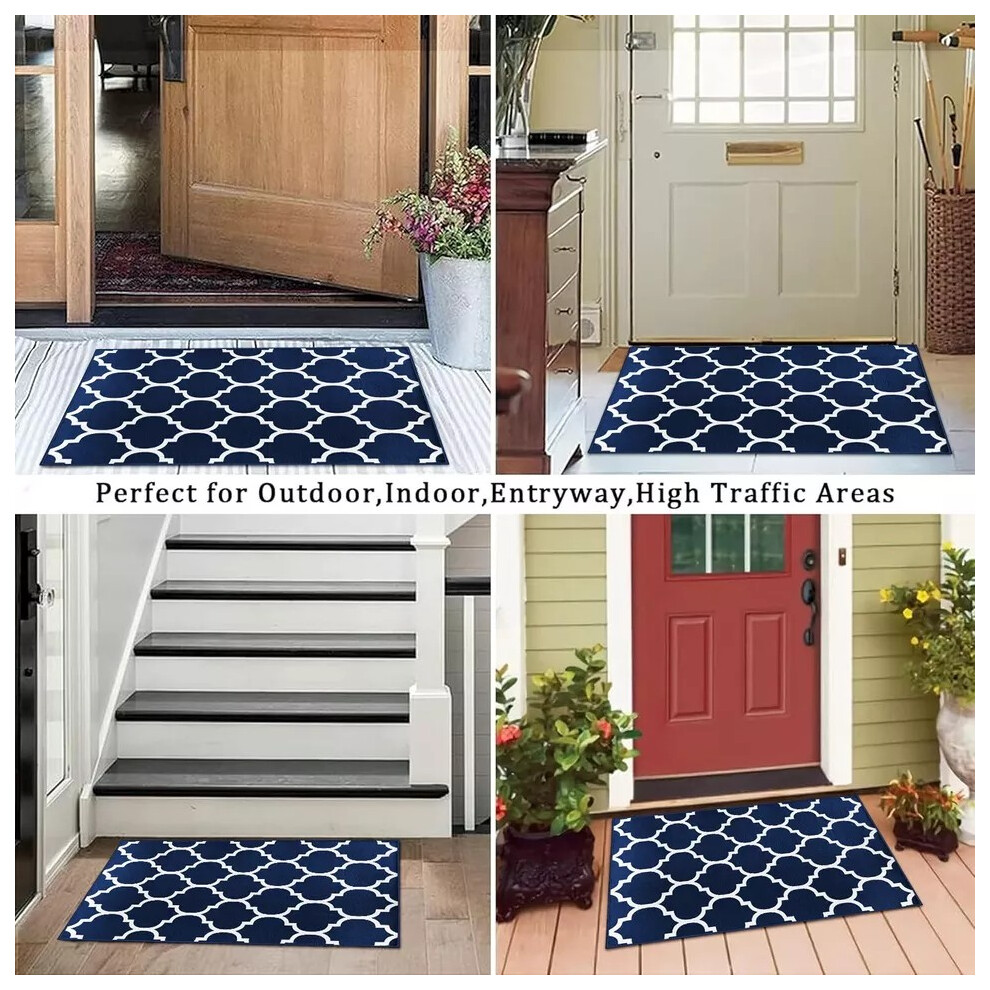 (60 x 110 cm (2 ft. x 3 ft. 7 in), Ava Navy) Extra Large Rugs Non Slip Area Rug Modern Luxury Living Room Bedroom Carpets-image-OPC-PHB7YQP-NEW