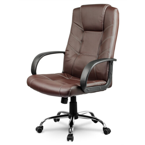 Sedia da ufficio Sofotel EG-221 in pelle marrone 1