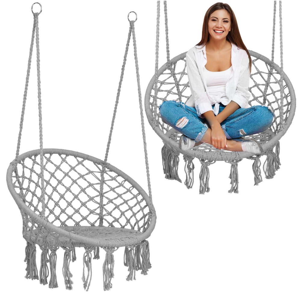 Balancelle de jardin suspendue BOHO grise