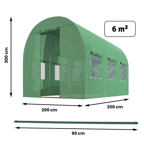 Tunnel de jardin 2x3m 6m2 Plonos 2