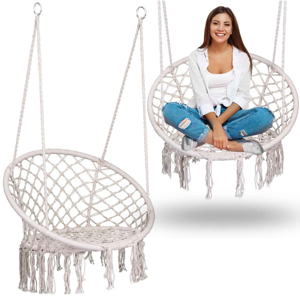 Balancelle de jardin suspendue BOHO beige