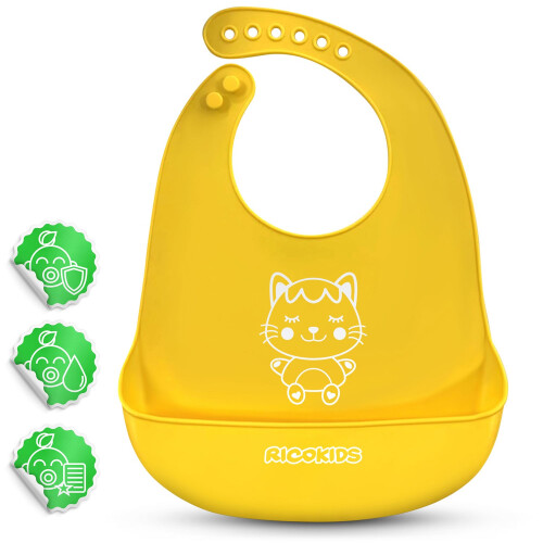 Ricokids Siliconen Voedingsslabbetje Geel 1