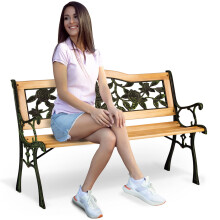 Banc de parc avec dossier 123,5 x 74 x 48 cm Gardi Rose Sofotel