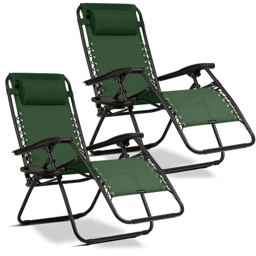 Klappbare Gartenliege mit Auflage Sofotel ChillWell 2er Set grün 1