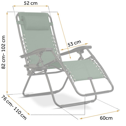 Klappbare Gartenliege mit Auflage Sofotel ChillWell 2er Set grün 2