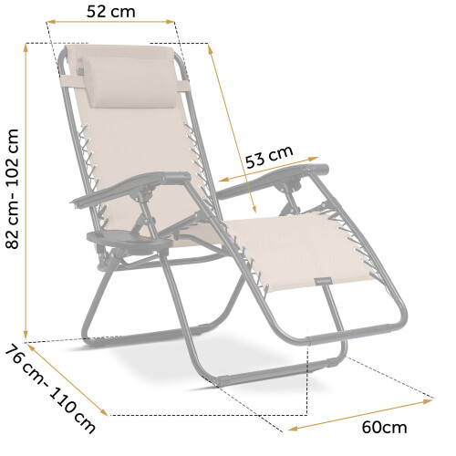 Klappbare Gartenliege mit Auflage Sofotel ChillWell 2er Set beige 2