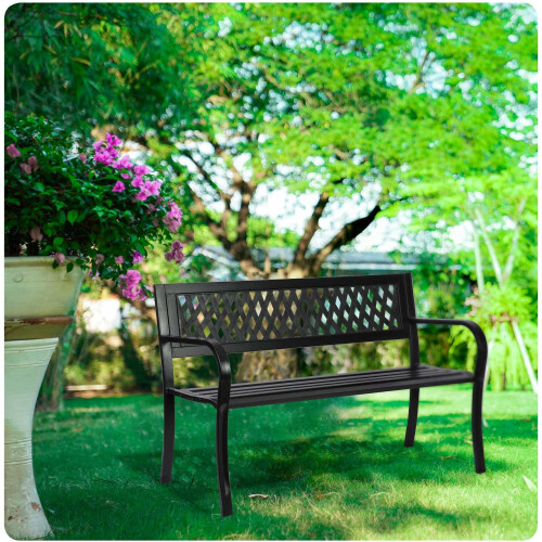 Banc de jardin avec dossier 125 x 77 x 49 cm Clover Sofa 1