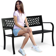 Banc de jardin avec dossier 125 x 77 x 49 cm Clover Sofa