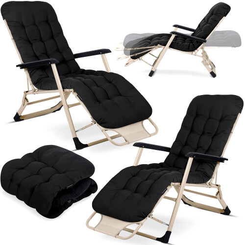 Klappbare Gartenliege mit Auflage Sofotel ChillWell 2er Set schwarz