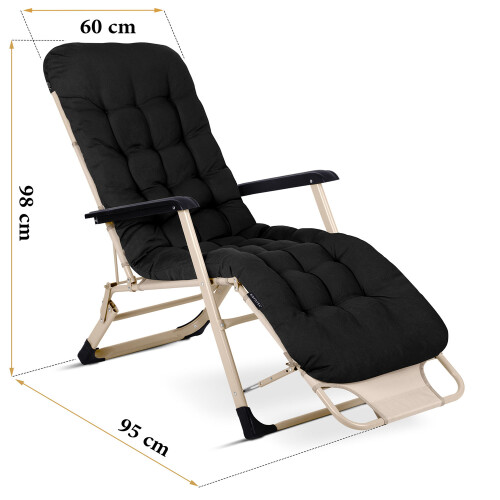 Klappbare Gartenliege mit Auflage Sofotel ChillWell 2er Set schwarz 2