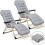 Klappbare Gartenliege mit Auflage Sofotel ChillWell 2er Set hellgrau 2