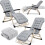 Klappbare Gartenliege mit Auflage Sofotel ChillWell 2er Set hellgrau 1