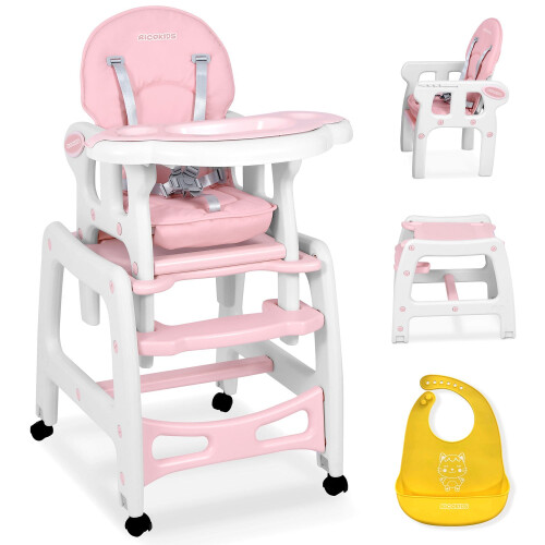 Silla de alimentación rosa Sinco 5 en 1
