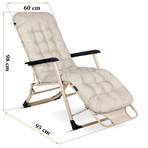 Chaise longue de jardin pliante avec coussin Sofotel ChillWell beige 2