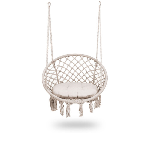 Sillón colgante de jardín BOHO beige 2