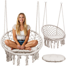 Balancelle de jardin suspendue BOHO beige