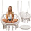 Sillón colgante de jardín BOHO beige 1
