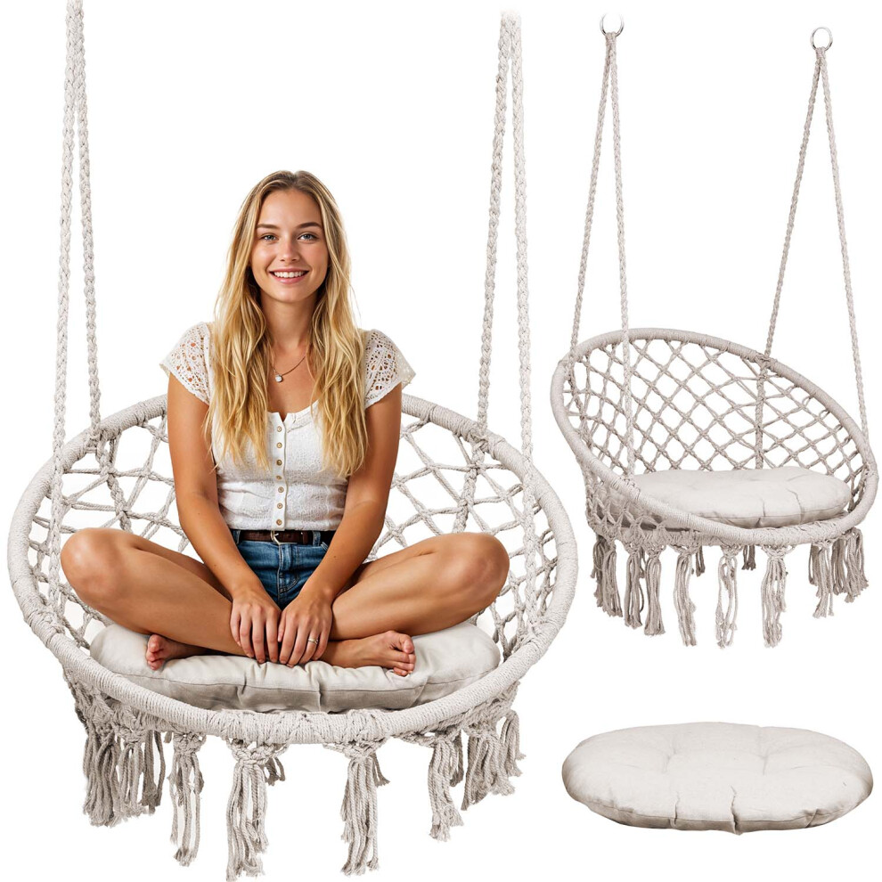 Balancelle de jardin suspendue BOHO beige