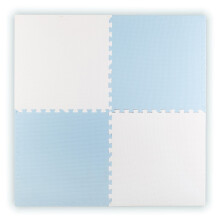 Tapete rompecabezas de espuma grande Ricokids 60x60 cm 4 piezas azul y blanco