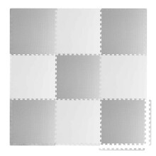 Große Schaumstoff-Puzzlematte weiß-grau Ricokids 180x180cm 9-tlg
