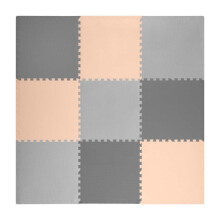 Alfombra de espuma grande para puzle Ricokids, 180 x 180 cm, 9 unidades, color gris melocotón