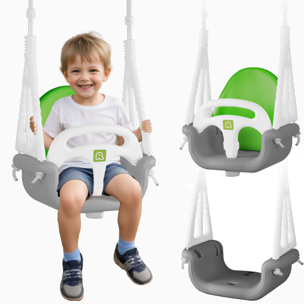 Balançoire seau Éléphant 3en1 Ricokids gris-vert
