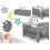 Lit de voyage 125x65x78cm RK-241 gris 11