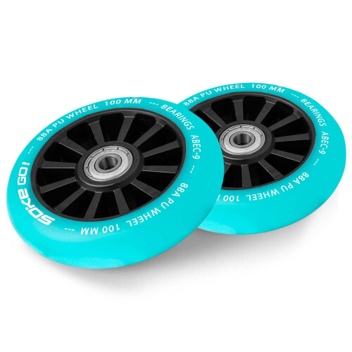 Ruedas de scooter 100 mm turquesa 2 uds 2