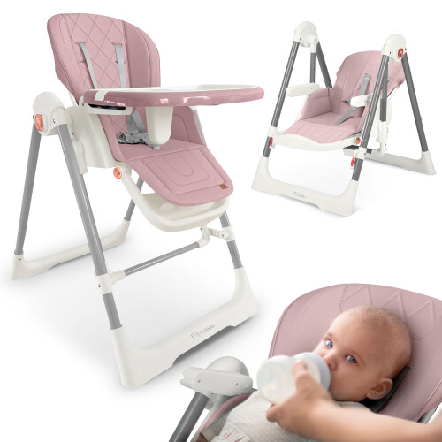 Chaise haute Nukido Elite rose