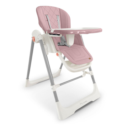 Chaise haute Nukido Elite rose 2