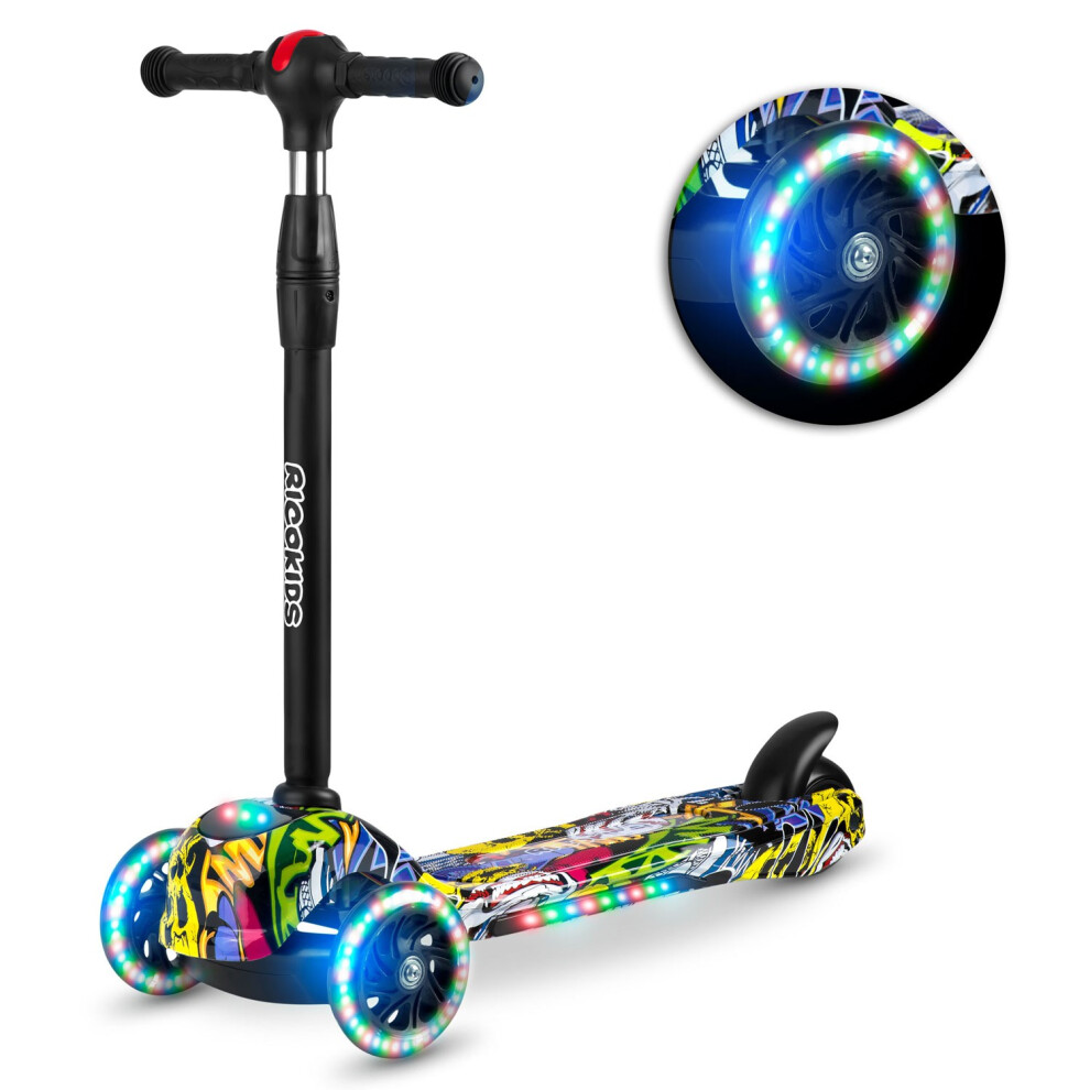 Trottinette 3 roues Ricokids Piko - Noire avec motifs colorés