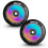 Ruote monopattino 110 mm arcobaleno completo 2 pezzi 6