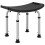 Homcom HOMCOM Aluminium Shower Stool w/ Adjustable Height Non-Slip Bath Stool Black 3