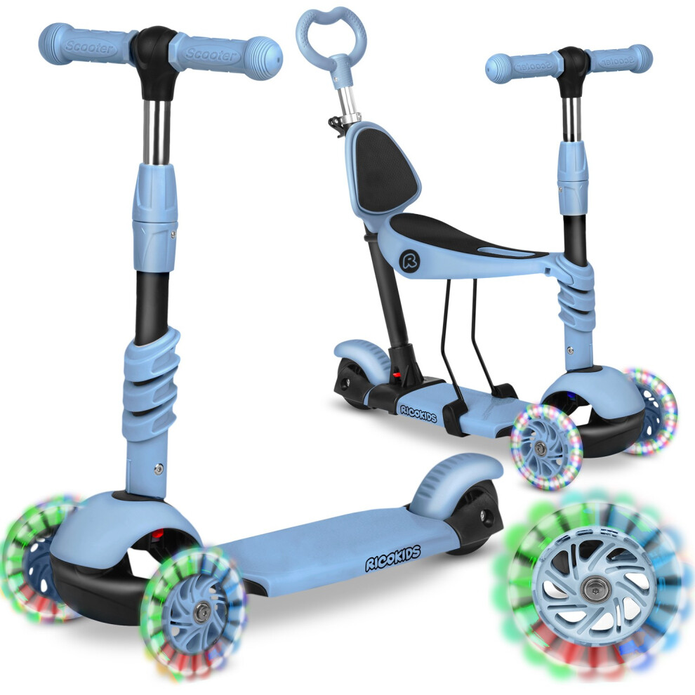 Trottinette 3 roues Ricokids Todi - Bleu-Gris