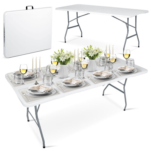 Table de jardin pliante Plonos blanche 180 cm
