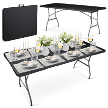 Klappbarer Garten-Gastronomietisch 180 cm Plonos schwarz