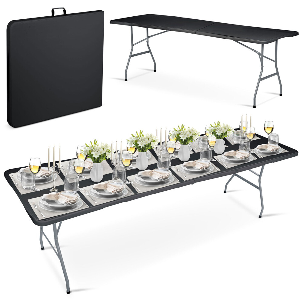 Table de jardin pliante Plonos noire 244 cm