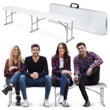Banc de jardin pliant pour restauration 180 cm Plonos blanc