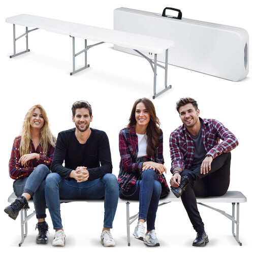 Banc de jardin pliant pour restauration 180 cm Plonos blanc