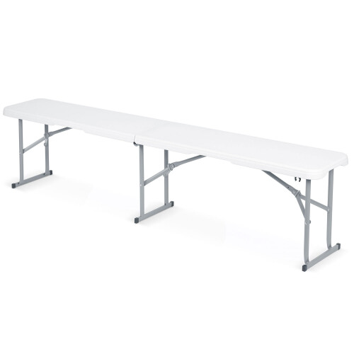 Banc de jardin pliant pour restauration 180 cm Plonos blanc 2