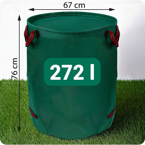 Panier de jardin pour feuilles 272 l Plonos PL-524 vert 1