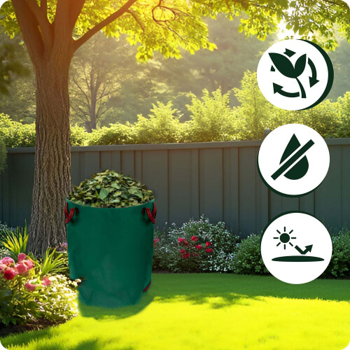 Panier de jardin pour feuilles 272 l Plonos PL-524 vert 2