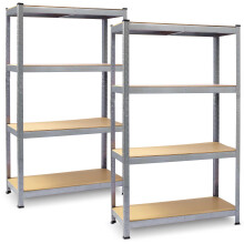 Metal lagerhylde sæt af 2 stk 150 x 75 x 30 cm Plonos PL-700