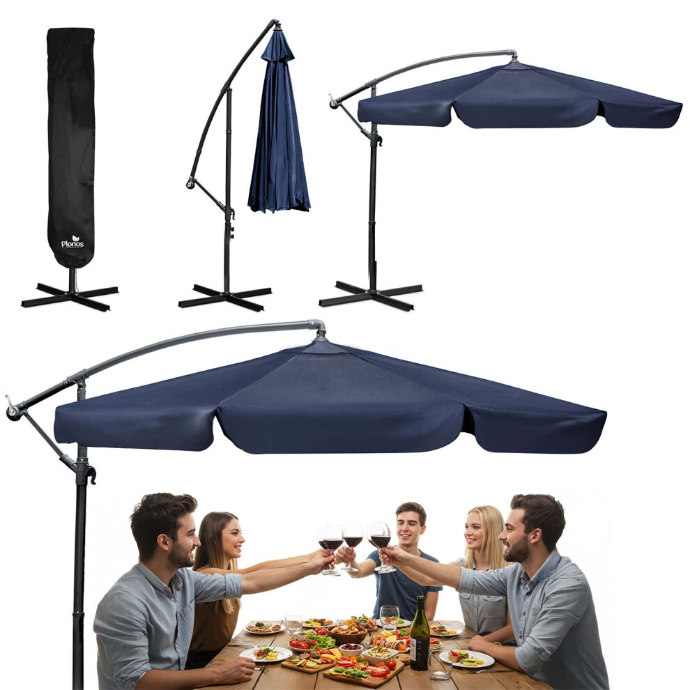 Parasol de jardin pliant 6 segments 350 cm avec housse Plonos PL-880