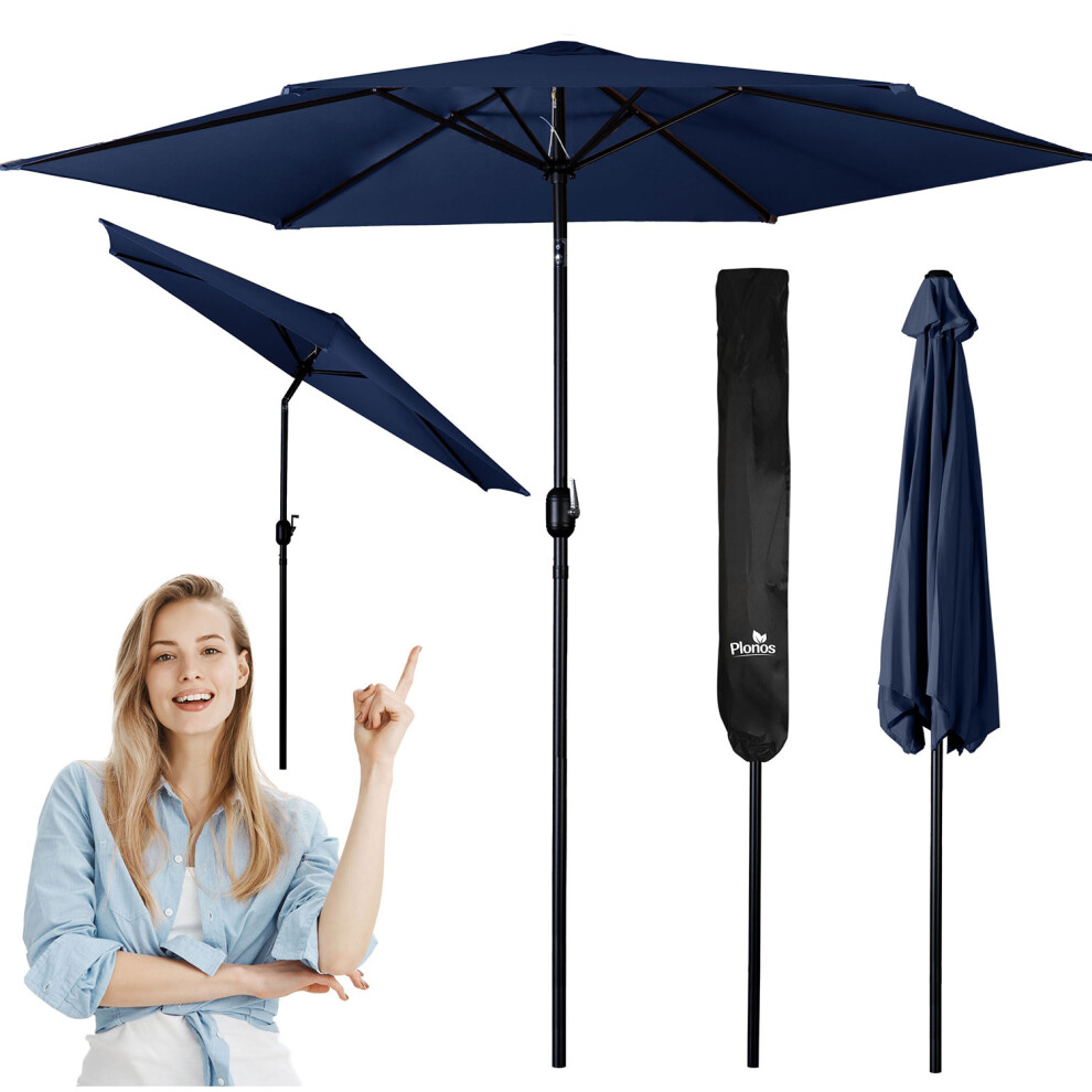 Parasol de jardin pliant 6 segments 300 cm avec housse Plonos PL-884
