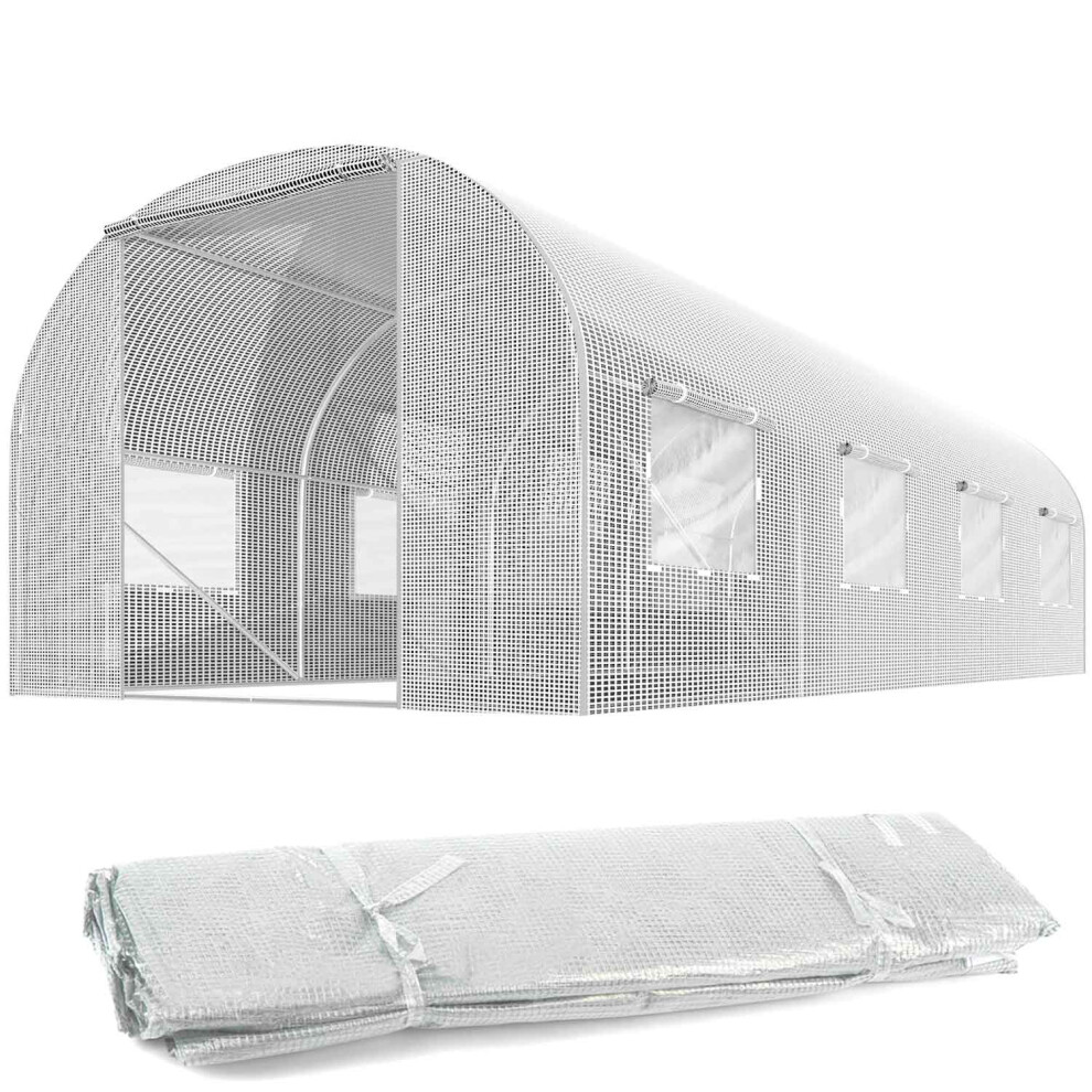 Tunnel de jardin en aluminium 2,5x4m (10m2) blanc Plonos