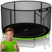 Trampoline de jardin 312 cm avec filet extérieur et échelle Neo-Sport