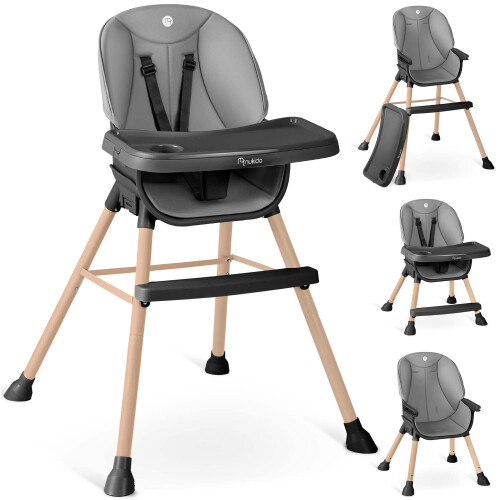 Chaise d'alimentation Nukido Tilo gris-noir