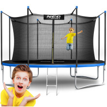 Trampoline de jardin Neo-Sport de 404 cm avec filet intérieur et échelle