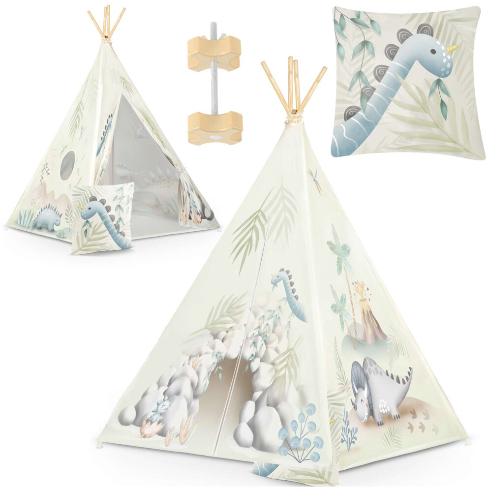 Nukido Tipi Tenda Per Bambini Tippi Tenda Da Gioco Per Bambini Montessori, Tenda Da Lettura Per Bambini, Con Stabilizzatore Per Tenda, Tappetino Isolante, Cuscino Decorativo, Ghirlanda Con Piume-image